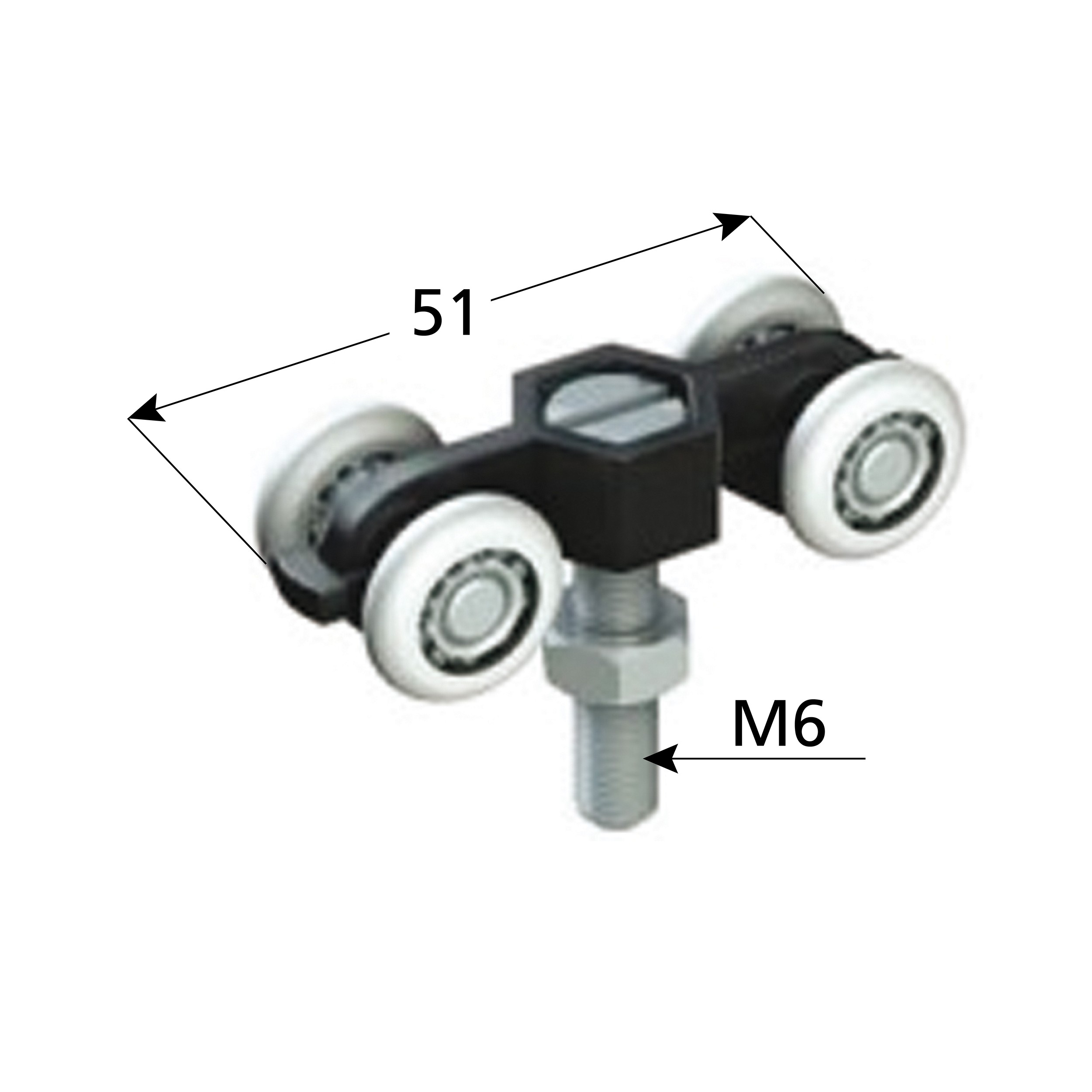 Eseguire Con 4 Ruoli Nylon Fino A 60 KG, Rulli, Porta Della Stalla, Scorrevole - Foto 4